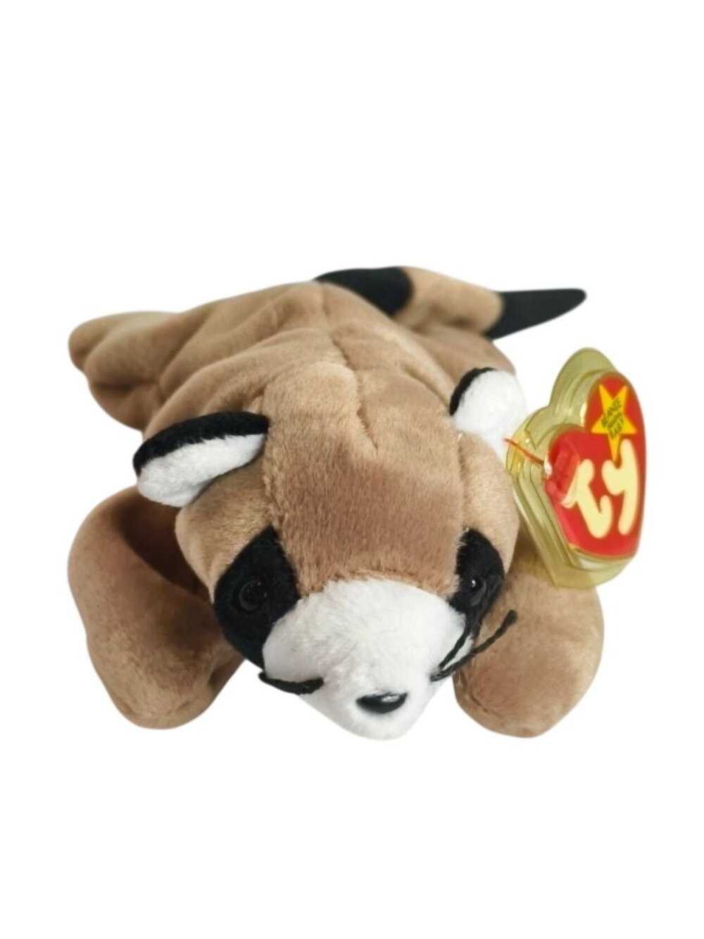 Ty Beanie Baby Ringo Raccoon Plush 8" 1995 With Tags Collectible Soft Brown MWMT